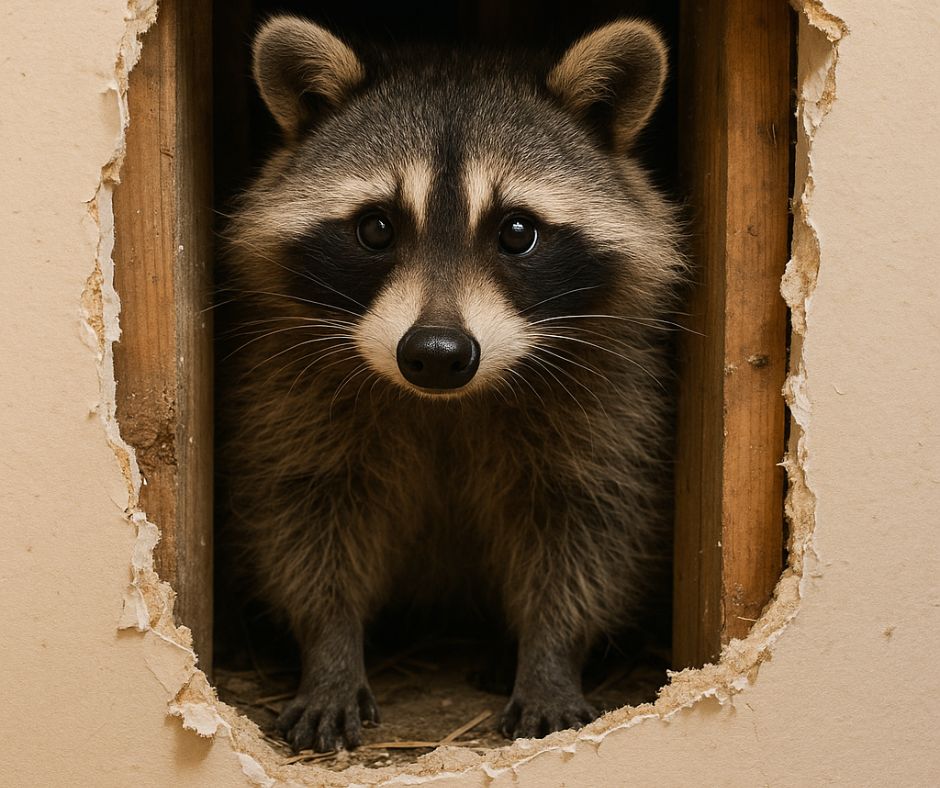 raccoon in wall voids